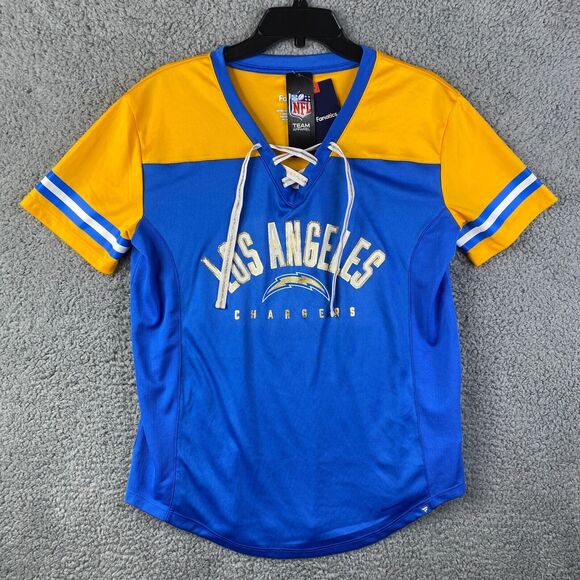 Fanatics Los Angeles Chargers Women’s shirt Size Medium Short Sleeve NWT, NEW - Picture 1 of 16